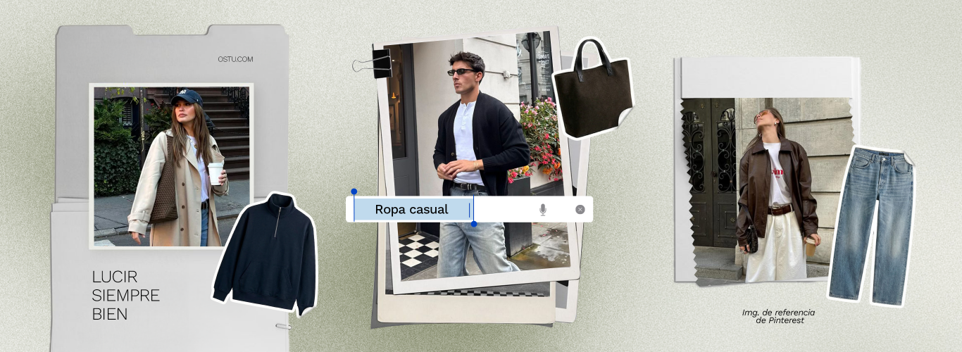 Collage de prendas de ropa casual